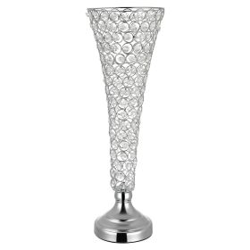 4 PCS Crystal Wedding Flower Vase, 20 in Tall Flower Table Centerpieces, Crystal Cylinder Banquet Vases Easy Installation
