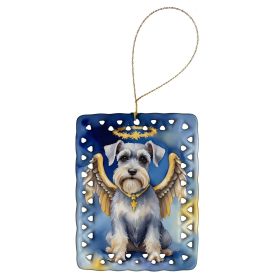 Schnauzer My Angel Porcelain Ornament Christmas Tree Hanging Decorations for Home Christmas Holiday, Rectangle, Gift, Multicolor