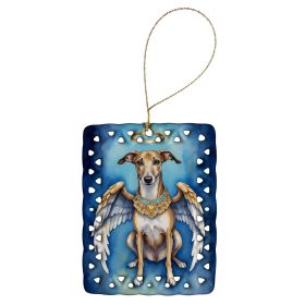 Greyhound My Angel Porcelain Ornament Christmas Tree Hanging Decorations for Home Christmas Holiday, Rectangle, Gift, Multicolor